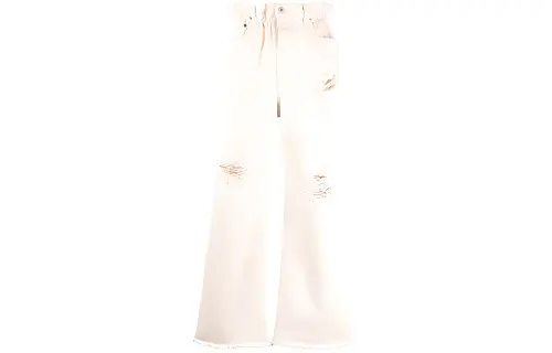 MIU MIU Jeans Women's White Moderate Wide Leg Pants