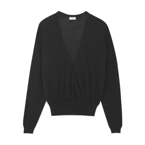 SAINT LAURENT SS23 Cashmere Sweater Men's Black