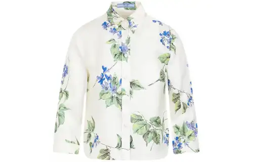 PRADA Shirts Women's White Lapel Moderate Other