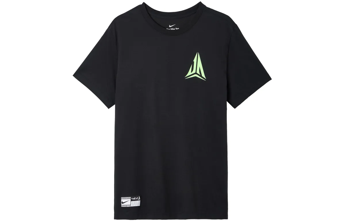 Nike T-Shirts Men's Black Crew Neck Moderate Straight Fit