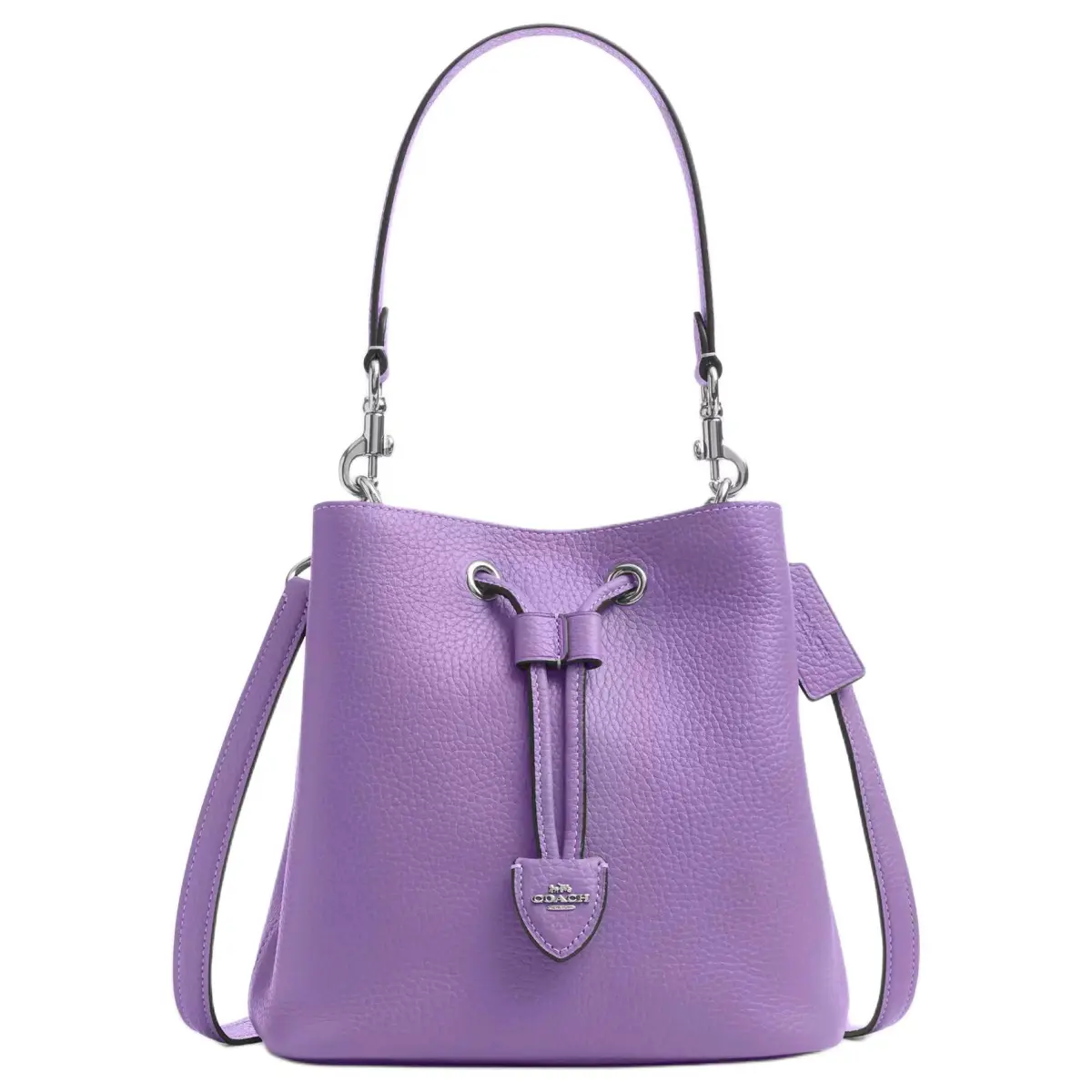 COACH Rowan Coated Canvas With Leather Bucket Bag, Shoulder Bag Small Women's Purple