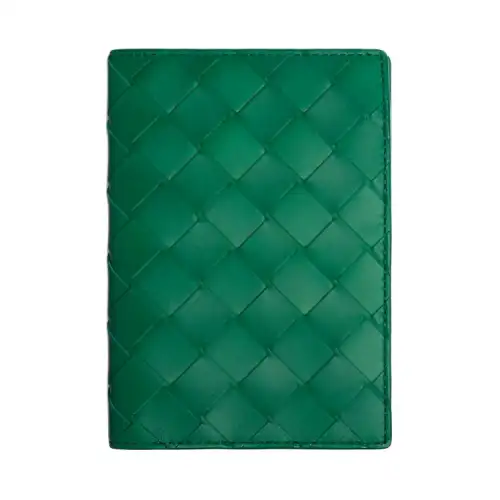 Bottega Veneta Calfskin Card Holder Passport Holder Men's Green