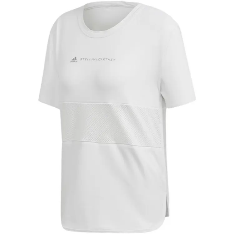 Adidas T-Shirts Women's White Crew Neck Moderate Straight Fit