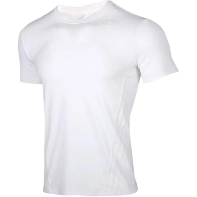 Adidas T-Shirts Men's White Crew Neck Moderate Straight Fit