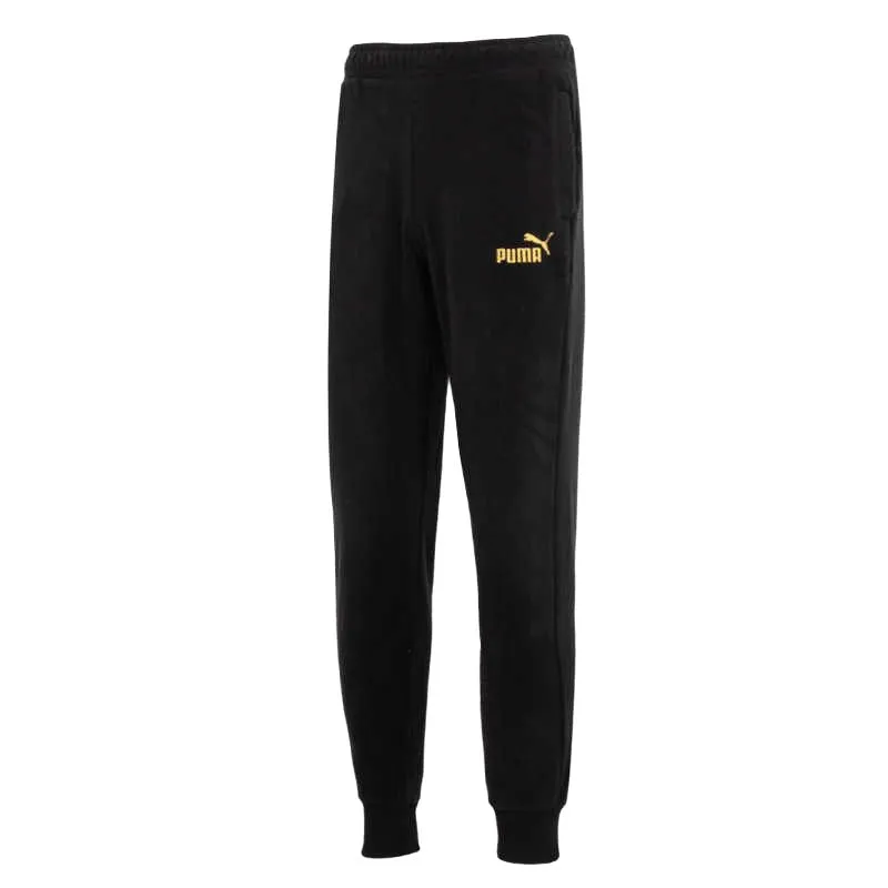 PUMA Knitted Sweatpants Men's Black Moderate Cuffed Pants