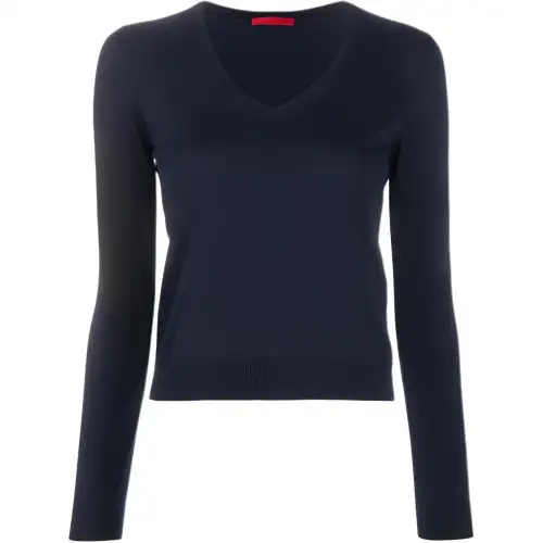 PRADA Cashmere Sweaters Women's Blue Crew Neck Moderate