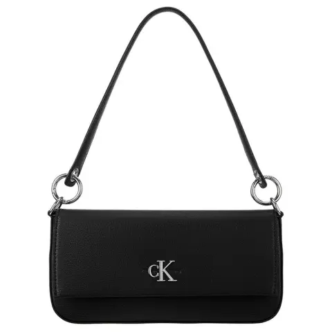CALVIN KLEIN Synthetic Material Baguette Bag, Shoulder Bag, Handbag, Crossbody Bag, Shoulder Bag Women's Black