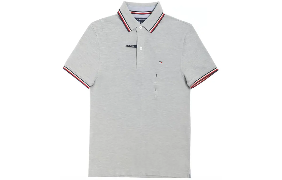 Tommy Hilfiger Polo Shirt Men's Light Gray