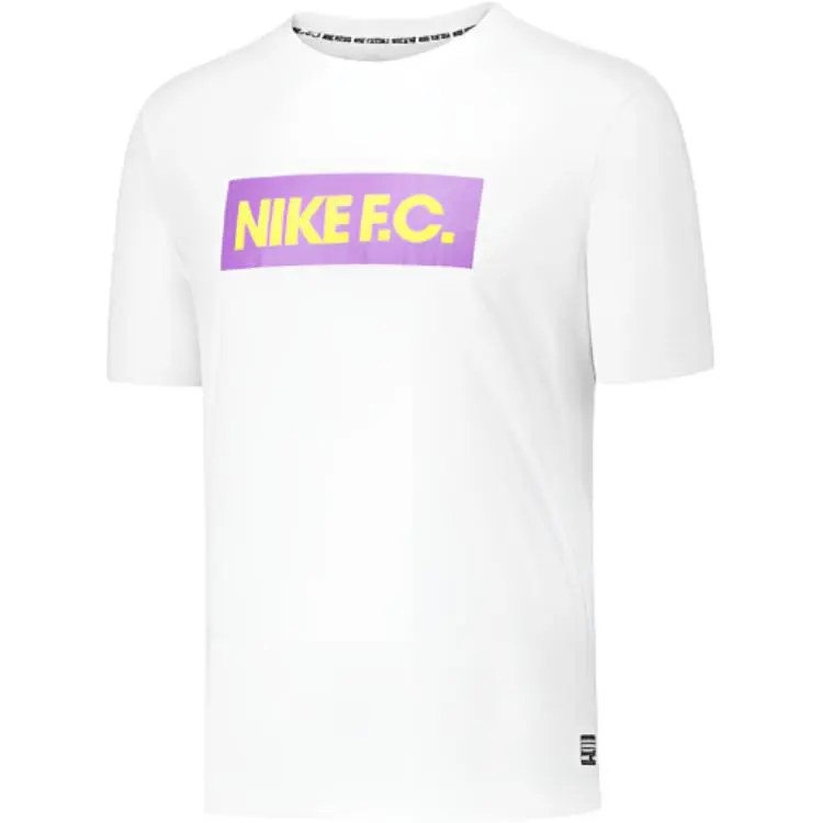 Nike T-Shirts Men's White Crew Neck Moderate Straight Fit