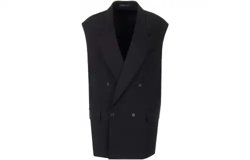 Balenciaga Vests Women's Black Suit Collar Moderate Other