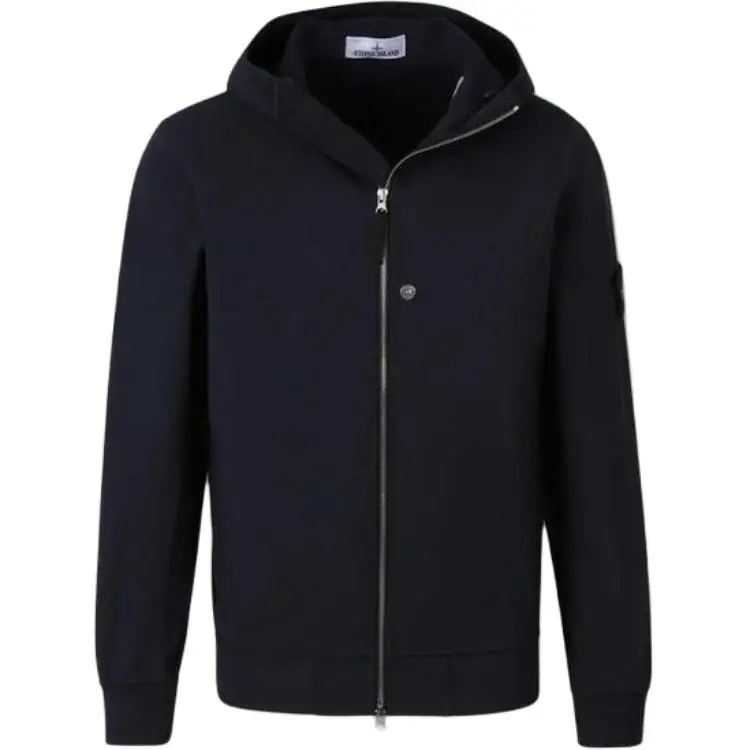 STONE ISLAND Logo Patch Zip Up Hooded Jacket
