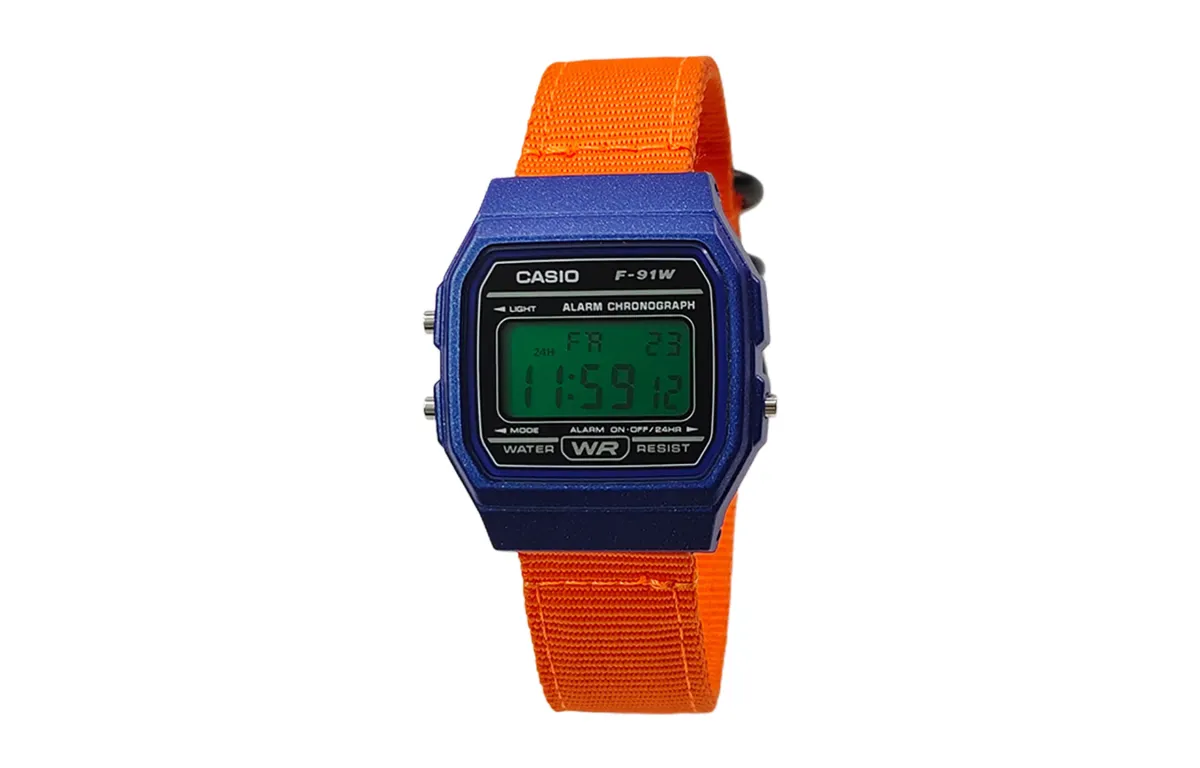 CASIO Custom Collection Quartz Movement Nylon Strap Watch Men's Watches Black Dial