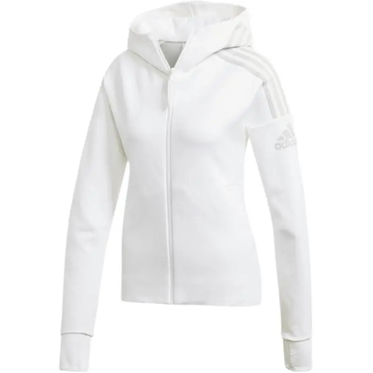 Adidas Jackets Women's White Hooded (Non-detachable) Moderate Straight Fit