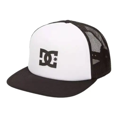 DC Shoes High Density Screen Printing on the Front Polyester Polyester Mesh Plastic Baseball Cap Men's White