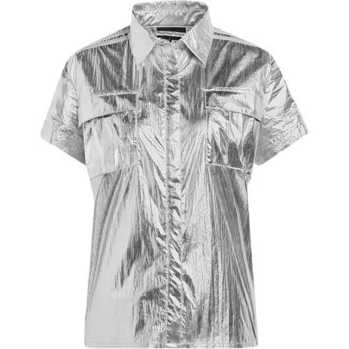 Adidas Ivy Park Metallic Shirt Plus Size Silver Metallic