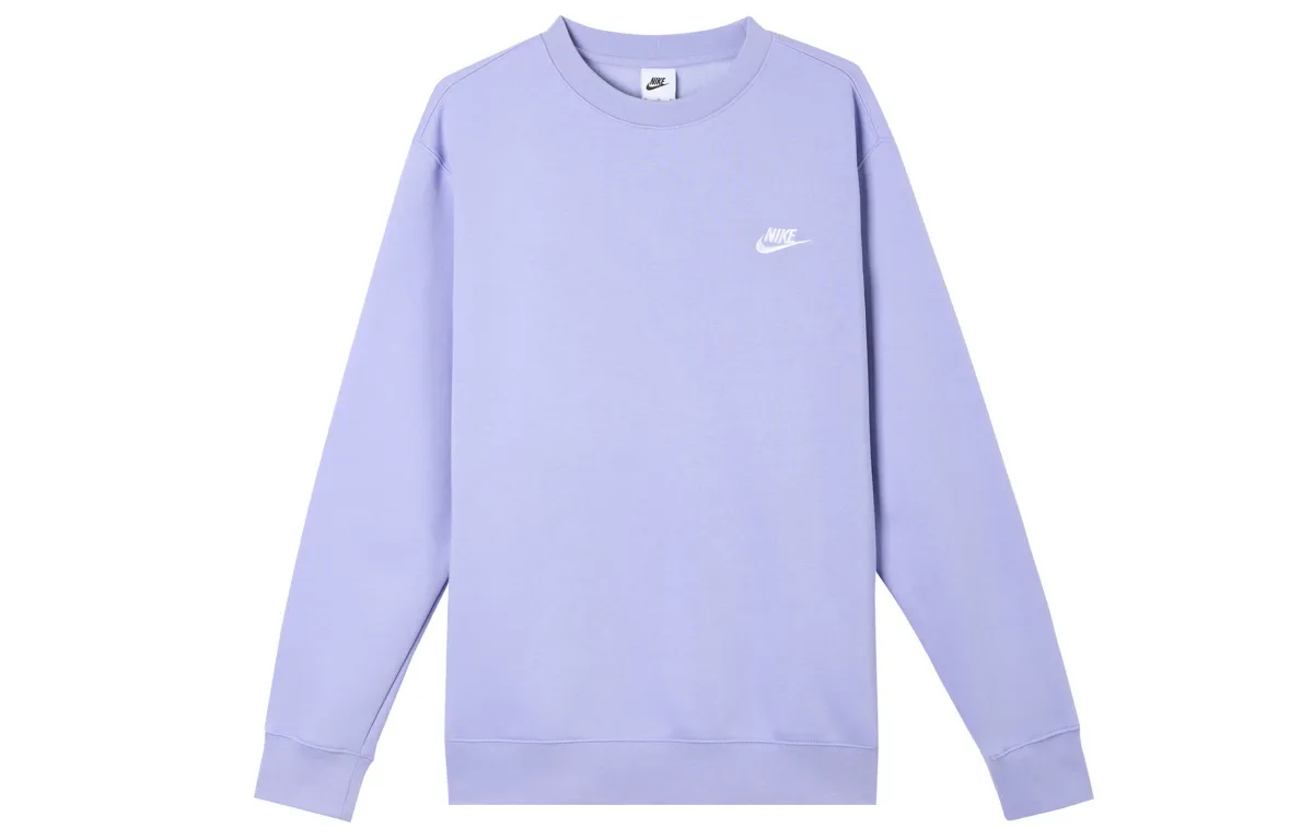 Nike Sweatshirts Men's Light Purple Crew Neck Moderate Regular
