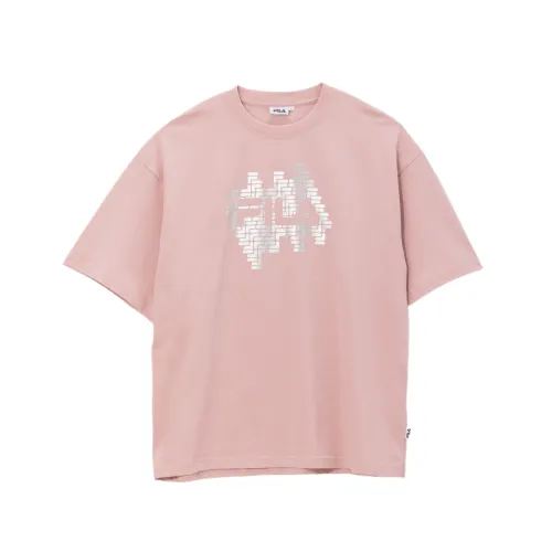 FILA T Shirts Unisex Pink Crew Neck Moderate