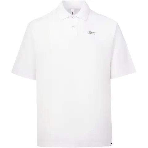 Reebok Polo Shirts Unisex White Polo Collar Moderate Straight Fit