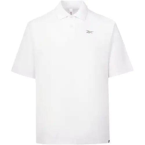 Reebok Polo Shirts Unisex White Polo Collar Moderate Straight Fit