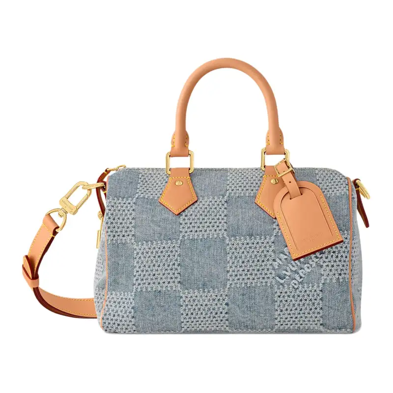 LOUIS VUITTON Speedy 25 Bandouliere Damier Denim 3D Blue Denim