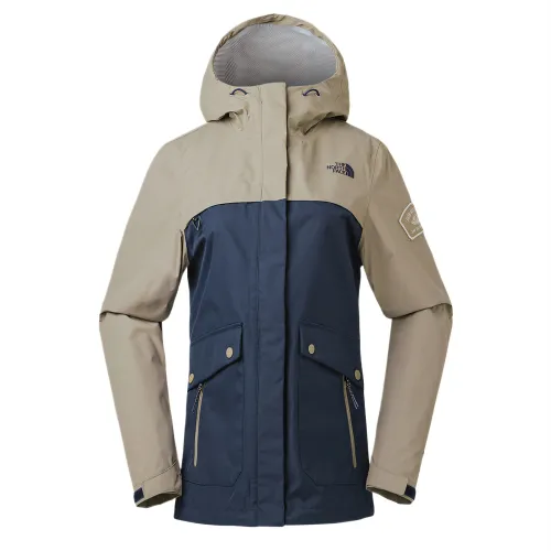 THE NORTH FACE Jackets Women's Khaki Dark Blue Hooded Moderate Other