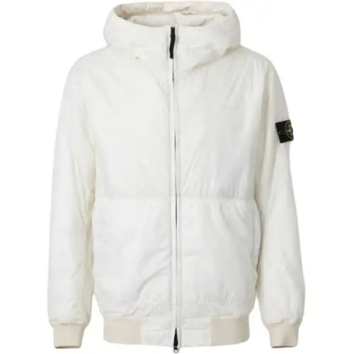 STONE ISLAND Logo Patch Zip Up Hooded Jacket