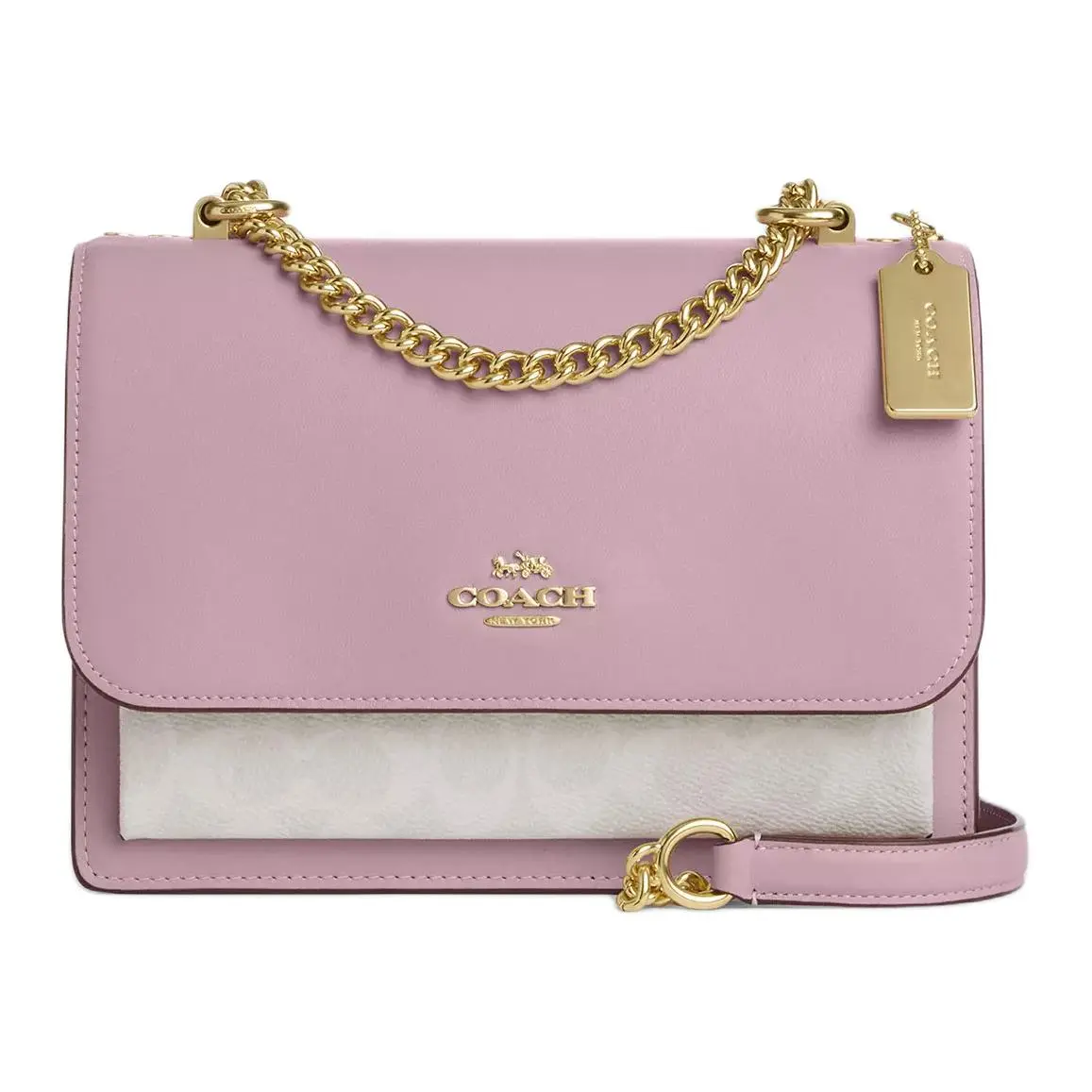 COACH Klare Coated Canvas With Leather Shoulder Bag, Crossbody Bag Small Women's Pink