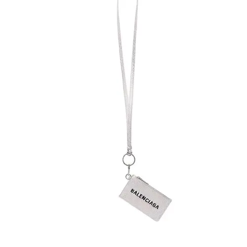 Balenciaga Polyester Lanyard Card Holder Women's Silver