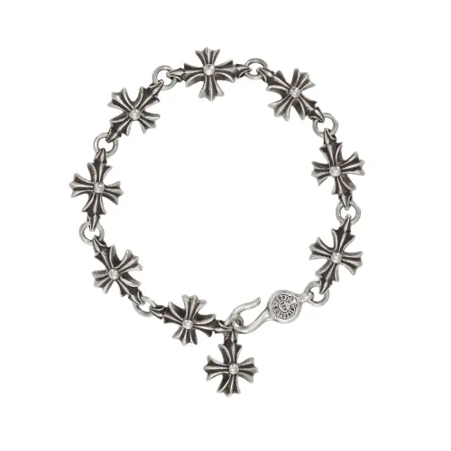 Chrome Hearts 925 Sterling Silver Bracelets Unisex Black/Silver