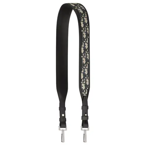 DIOR Cow Leather Bag Straps Unisex Beige & Black
