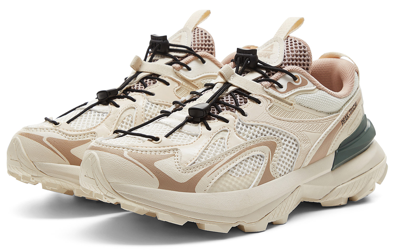 PEAK State Pole Cushioning Abrasion Resistant Breathable Slip Resistant Low top Outdoor Shoes Women’s Ecru/Green