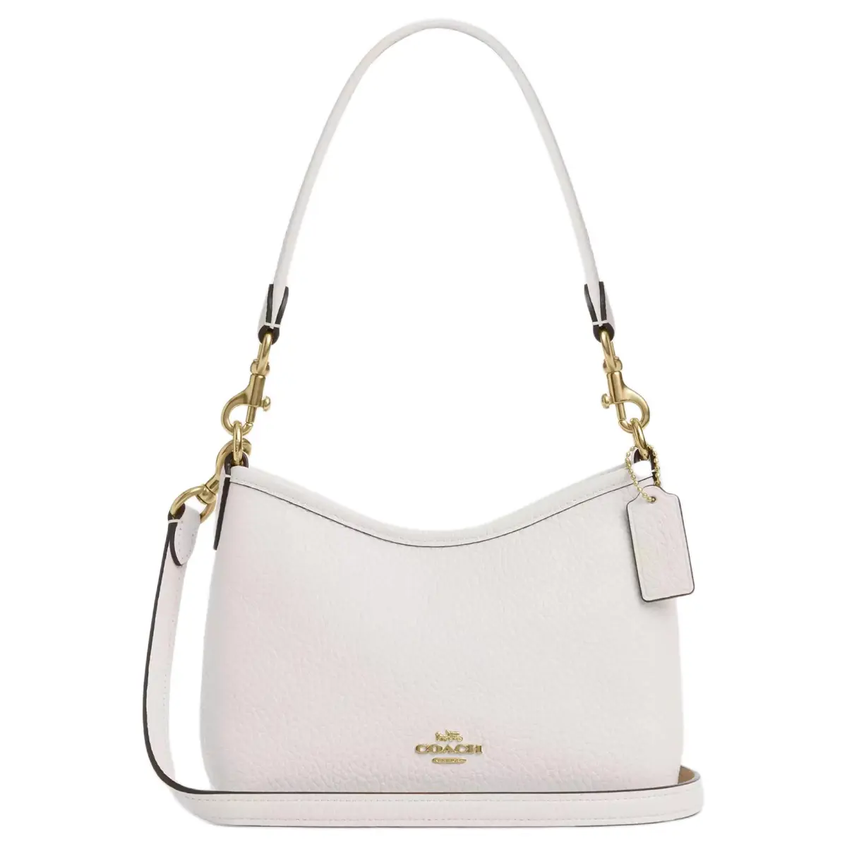 COACH Laurel Cow Leather Crossbody Handbag, Shoulder Bag Small Women's Chalk White