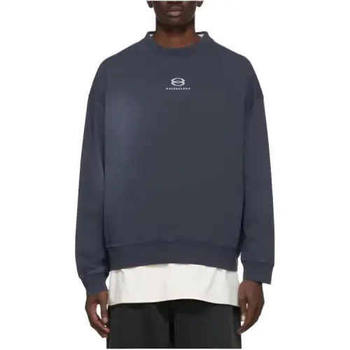 Balenciaga Sweatshirts Men's Blue Crew Neck Moderate