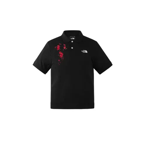 The north face, uniform, amber fresh black polo, custom-made, with short sleeve