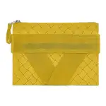 Bottega Veneta Leather Clutch Men's Yellow