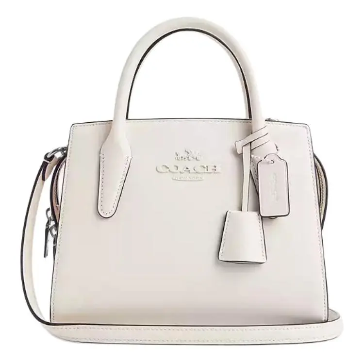 COACH Andrea PVC With Skin Crossbody One Shoulder Handbag Small Women's White
