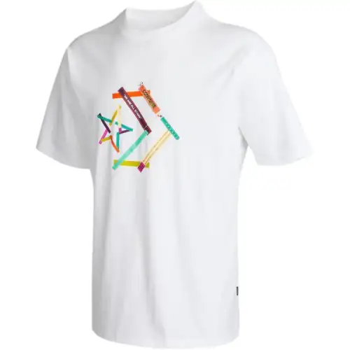 Converse T Shirts Men's White Crew Neck Moderate Straight Fit