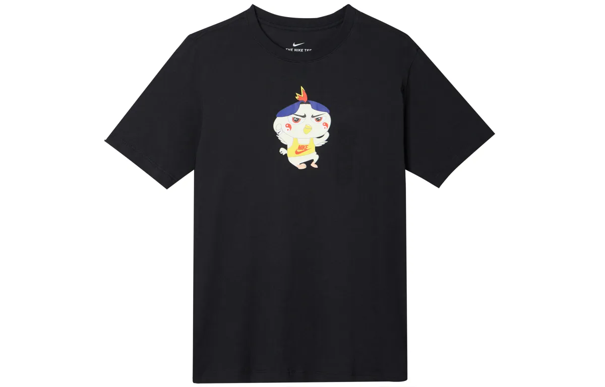 Nike T-Shirts Men's Black Crew Neck Moderate