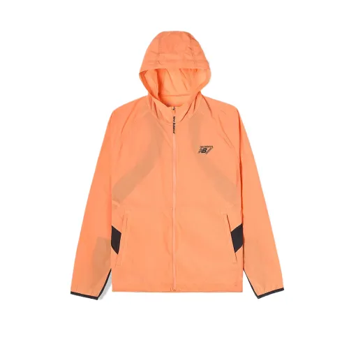 New Balance Jackets Men's Orange Hooded Moderate Soft Shell
