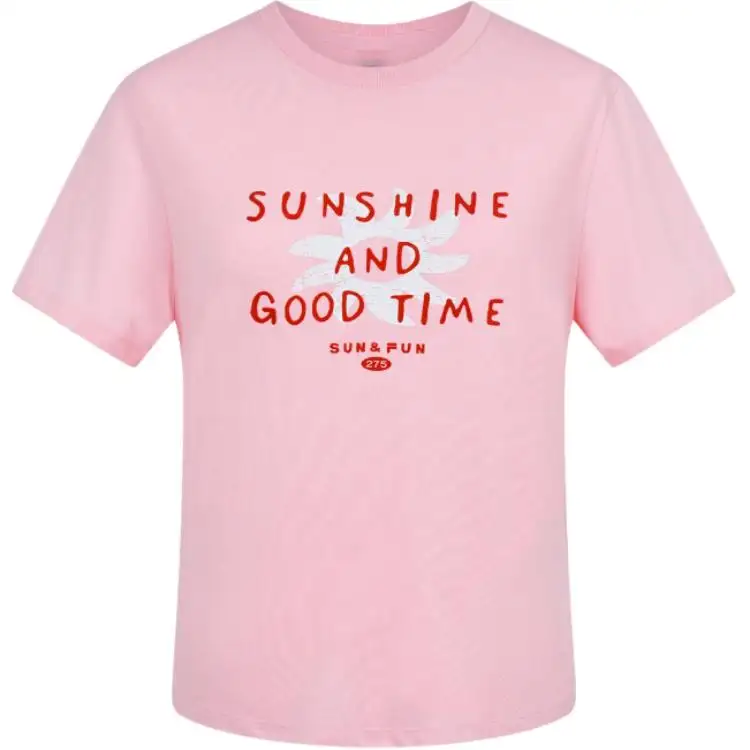 FILA T Shirts Women's Pink Crew Neck