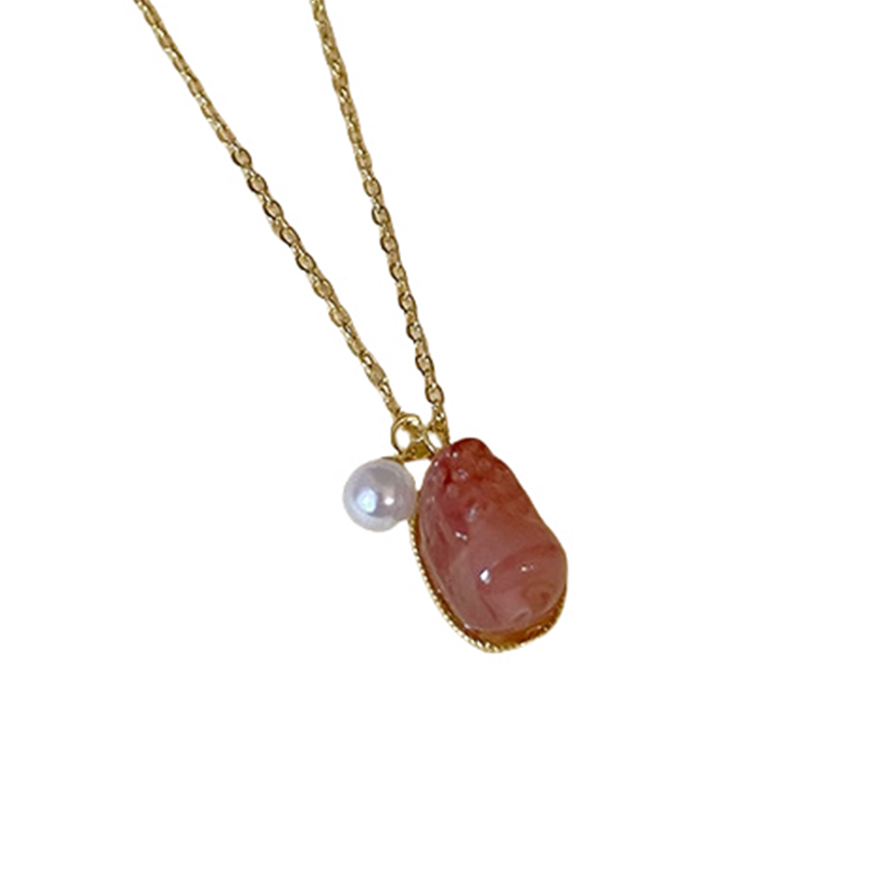 Fresh cute retro one bead bracelet, universal high quality tourmaline pendant, Birthday gift, for luck, Chinese style