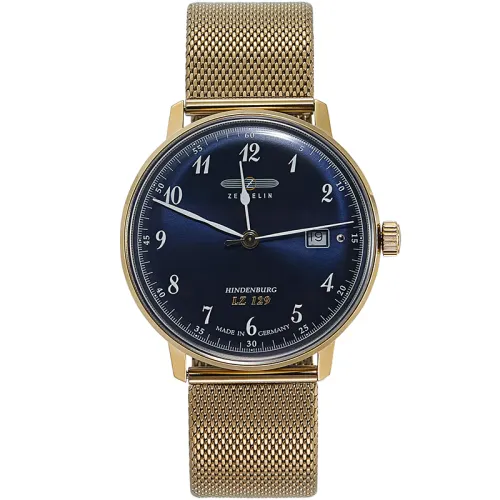 ZEPPELIN Zibo Lin Hindenburg Series Quartz Movement Milan Pointer Scale Luminous Men's Watch German Watch Blue Dial Stainless Steel Case Steel Strap