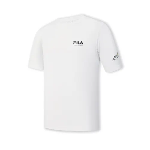 FILA T Shirts Men's Jade White WT Crew Neck Moderate Straight Fit