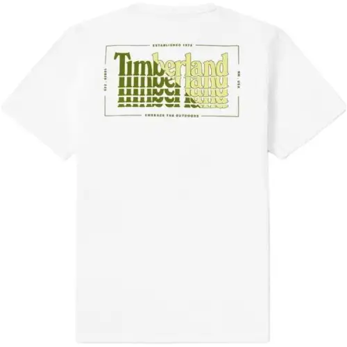 Timberland T Shirts Men's White Crew Neck Moderate Straight Fit