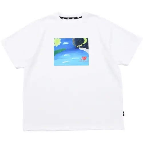 New Balance New Balance Paralym Art 9BOX T Shirts Men's White Crew Neck Moderate Straight Fit