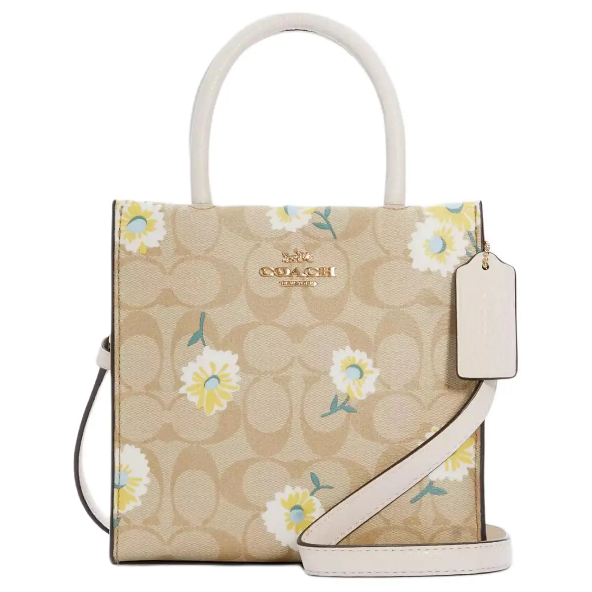 COACH Cally Coated Canvas With Pebbled Leather