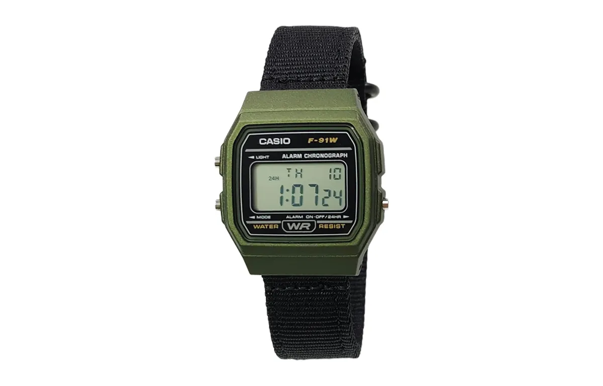 CASIO Custom Collection Quartz Movement Nylon Strap Watch Men's Watches Black Dial