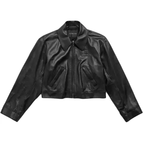Balenciaga Leather Jacket Regular Fit Women's
