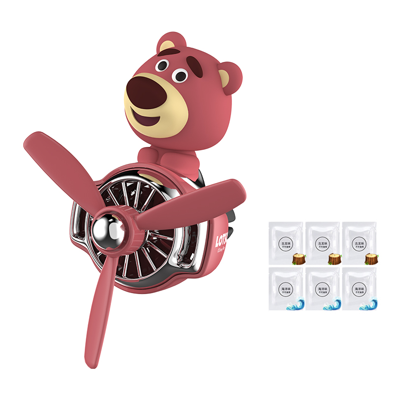 Disney Disney, cartoon strawberry, perfume, universal aromatherapy, changeable airplane, cute fuchsia doll, accessory