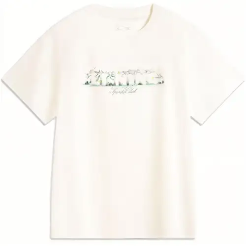 Li Ning Sports Trendy Collection Regular T Shirt Women's Ivory